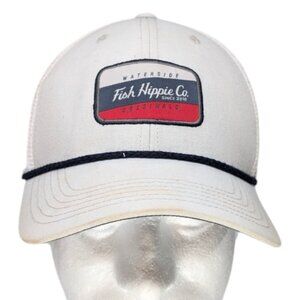 Fish Hippie Co Hat Beige Waterside Mesh Back Snap Back Adjustable Cap